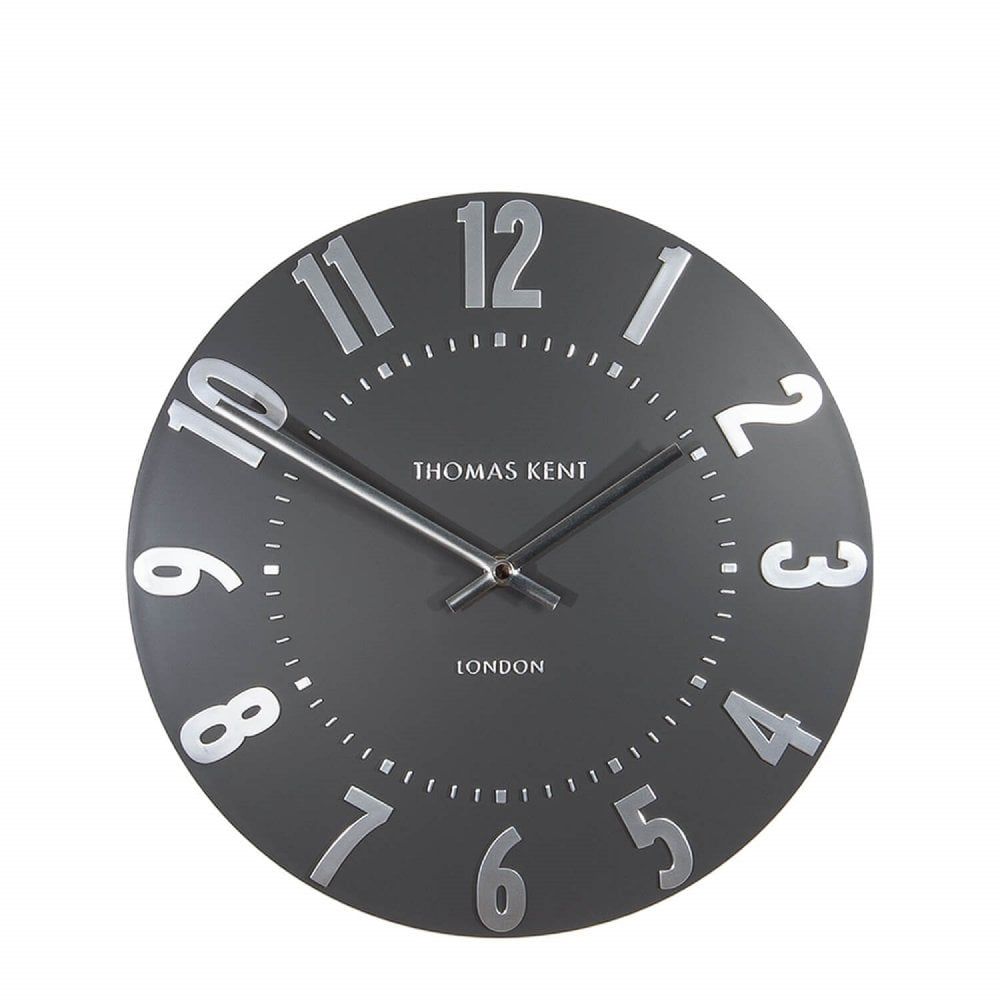 12" Mulberry Wall Clock Graphite Silver