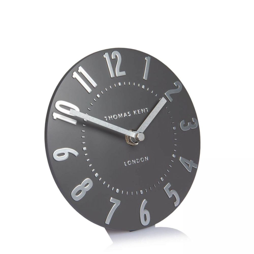 6" Mulberry Mantel Clock Graphite Silver