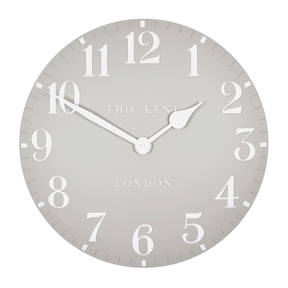 12" Arabic Wall Clock Dove Grey