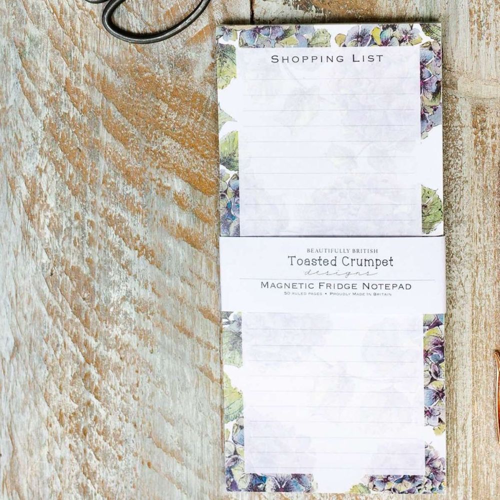 Hydrangea Pure Magnetic Shopping List Pad