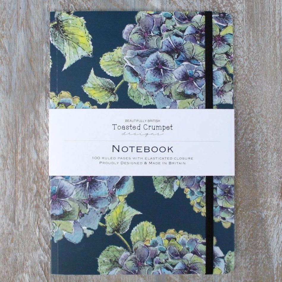Hydrangea Noir A5 Lined Notebook