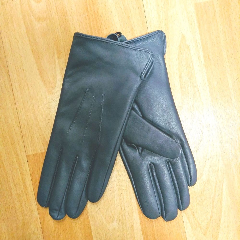 Leather Gloves- Grey