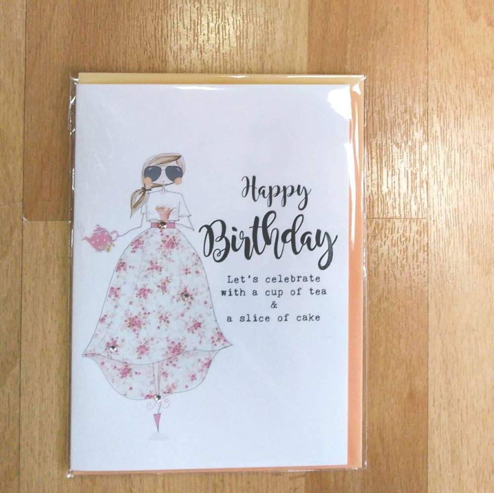 Birthday Card- Cake and Tea