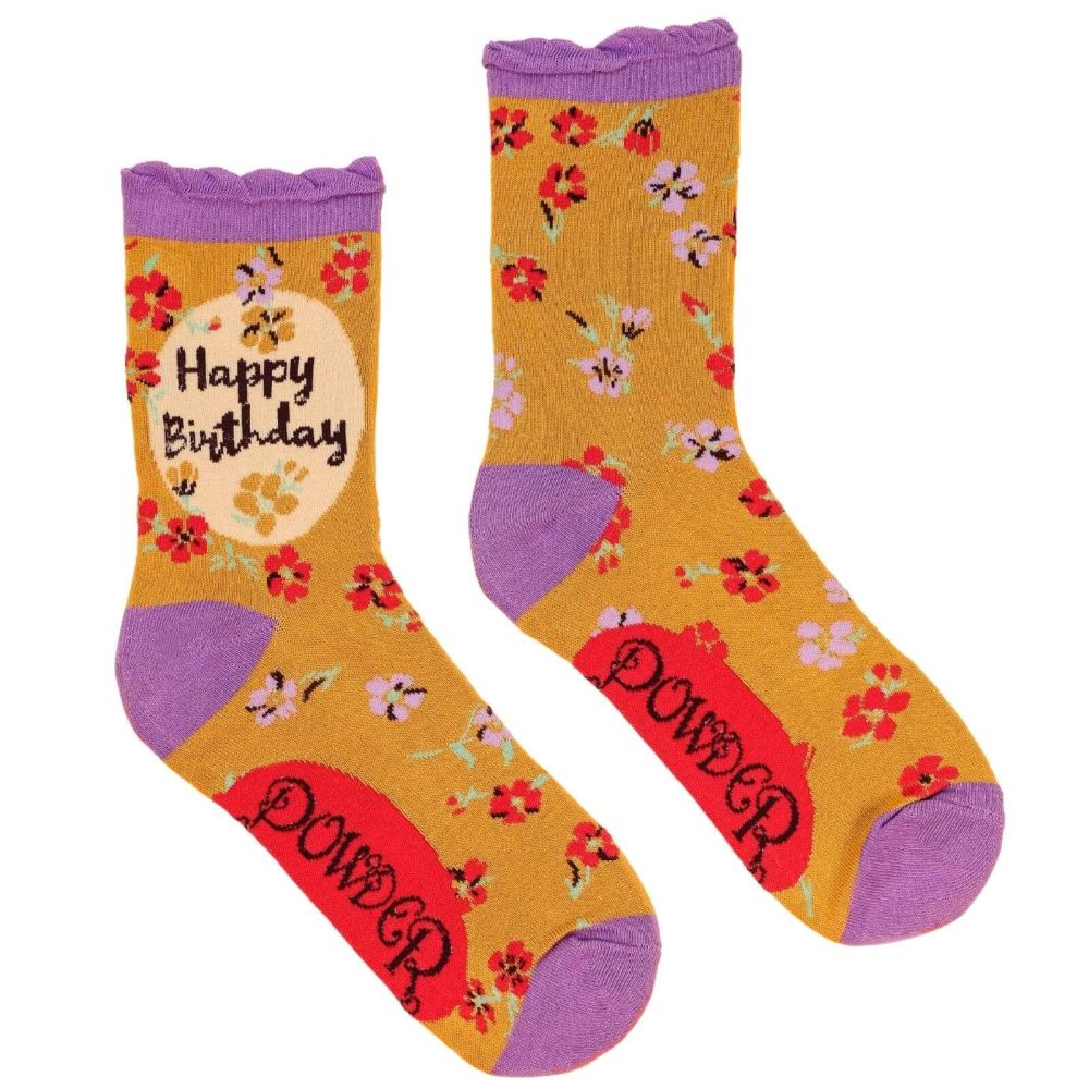 Happy Birthday Floral Socks