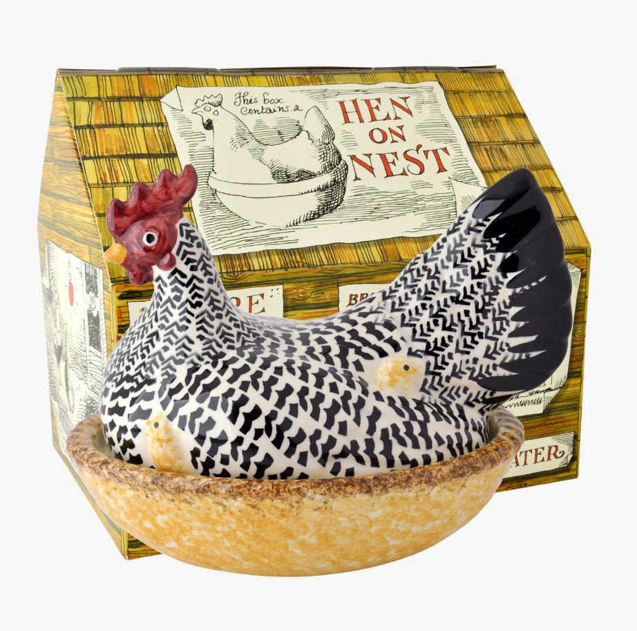 Black Toast Silver Large Hen on Nest Boxed