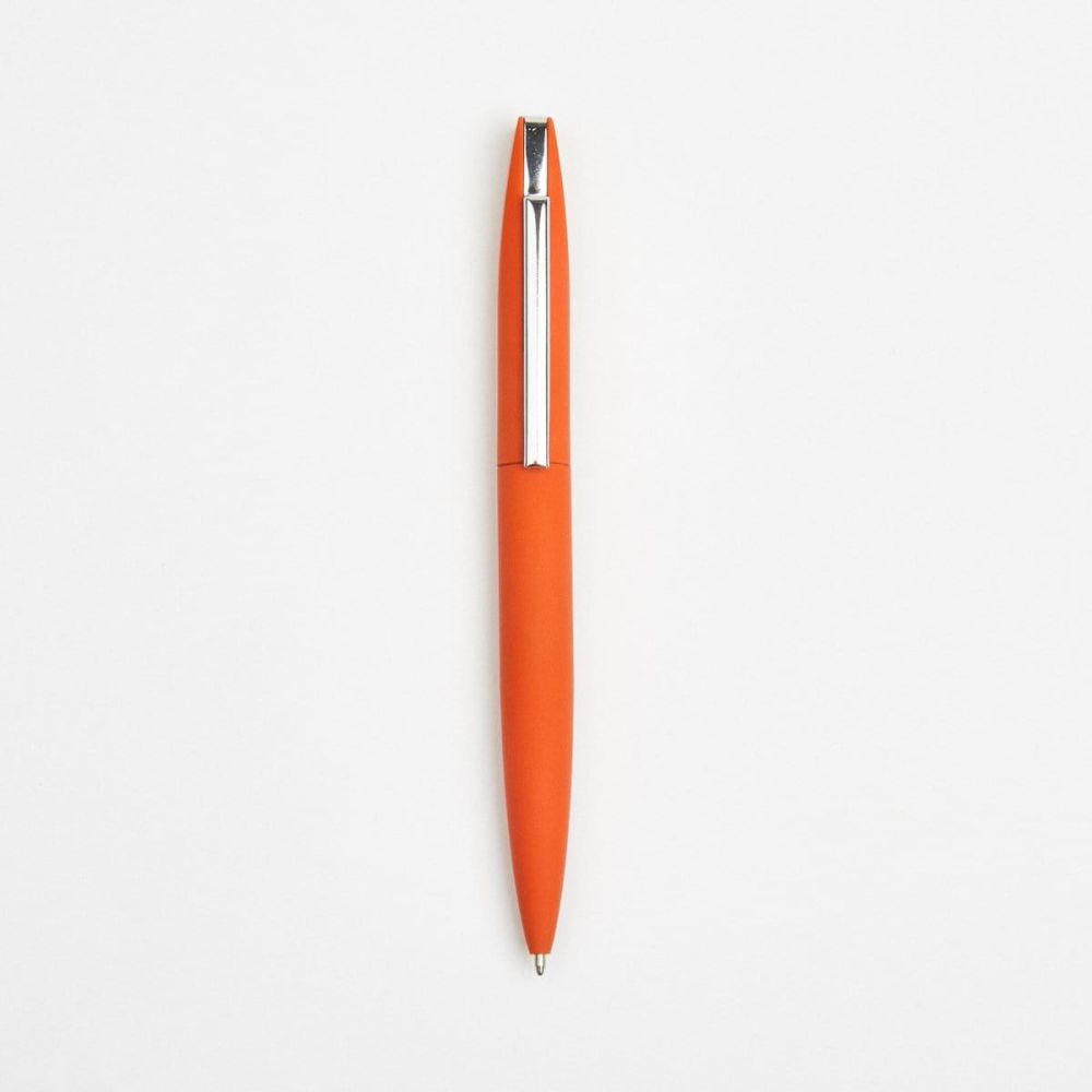 Contrasting Soft Touch Blade Ball Pen- Orange