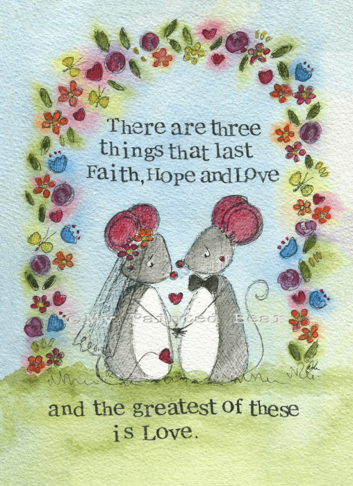 Faith, hope & love- Wedding Card