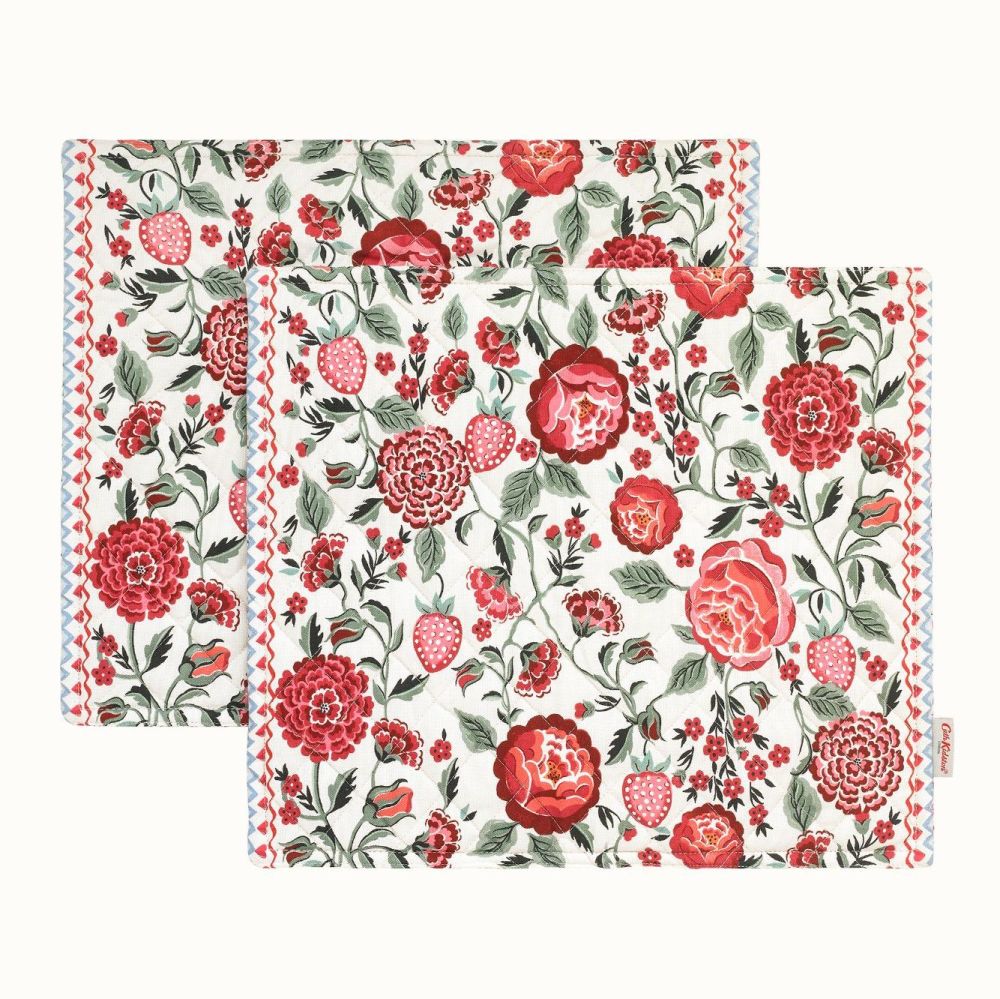 Strawberry Garden Set of 2 Reversible Placemats