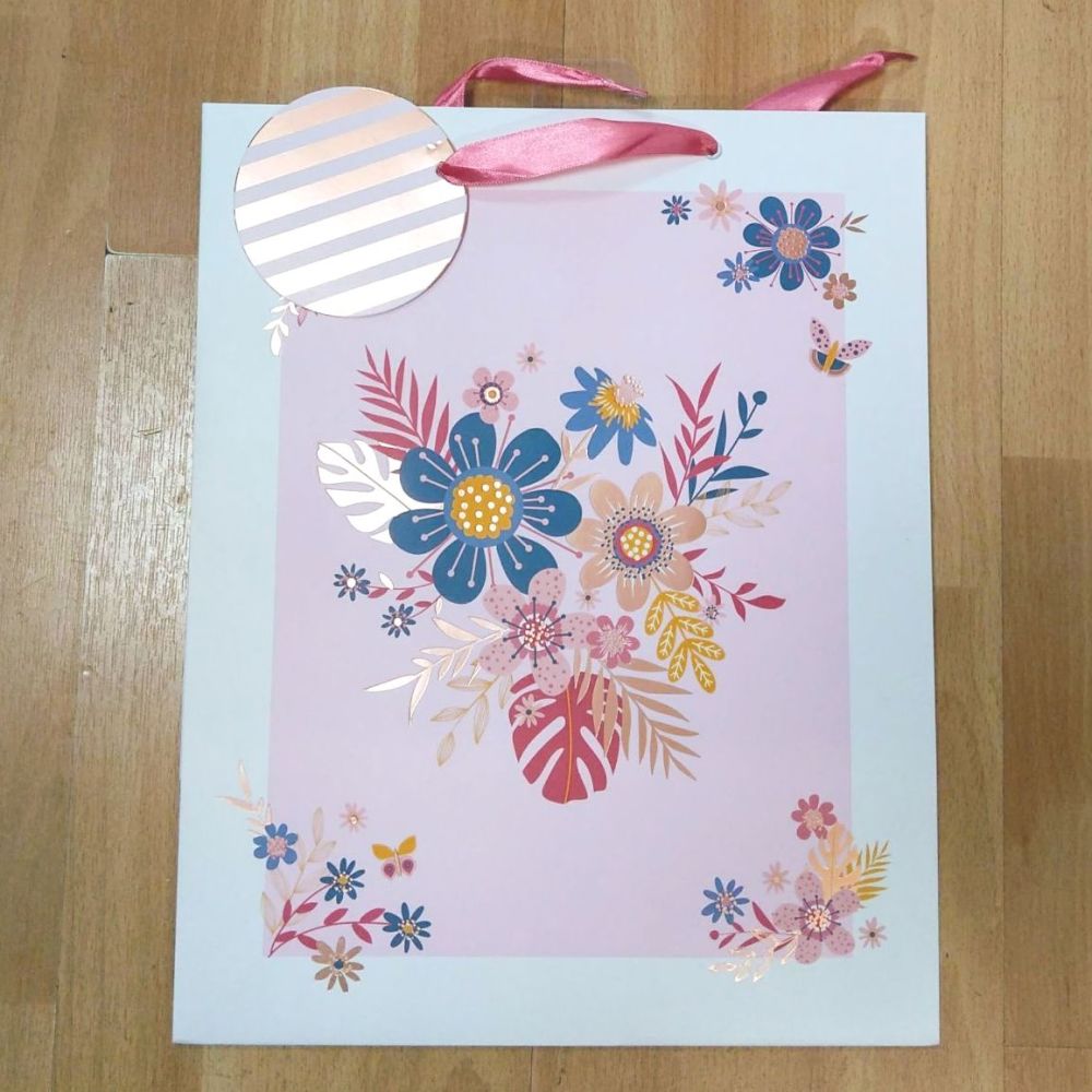 Pink Floral Gift Bag (Extra Large)