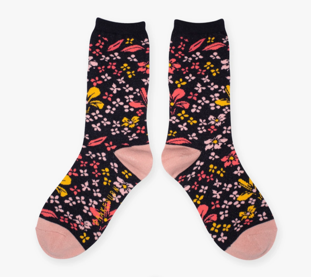 Ditsy Socks (Navy, Pink, Mustard)