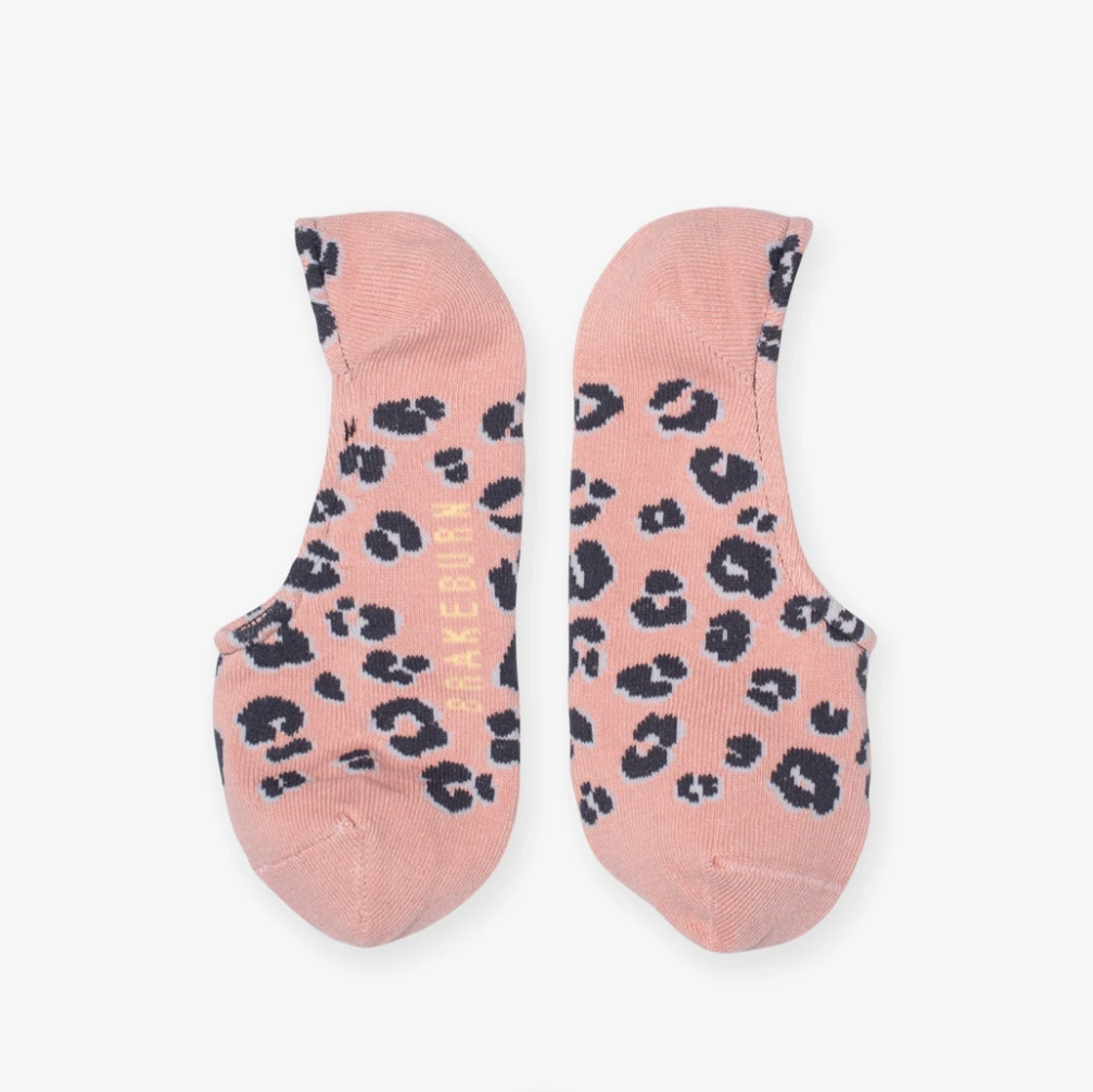 Pink Leopard Print Trainer Socks