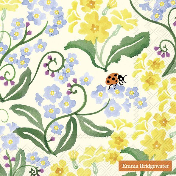 Forget-me-not and Primrose Napkins- Emma B