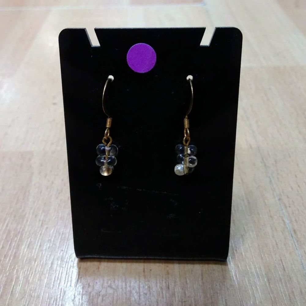 Gold Coloured Earrings with Clear jewels