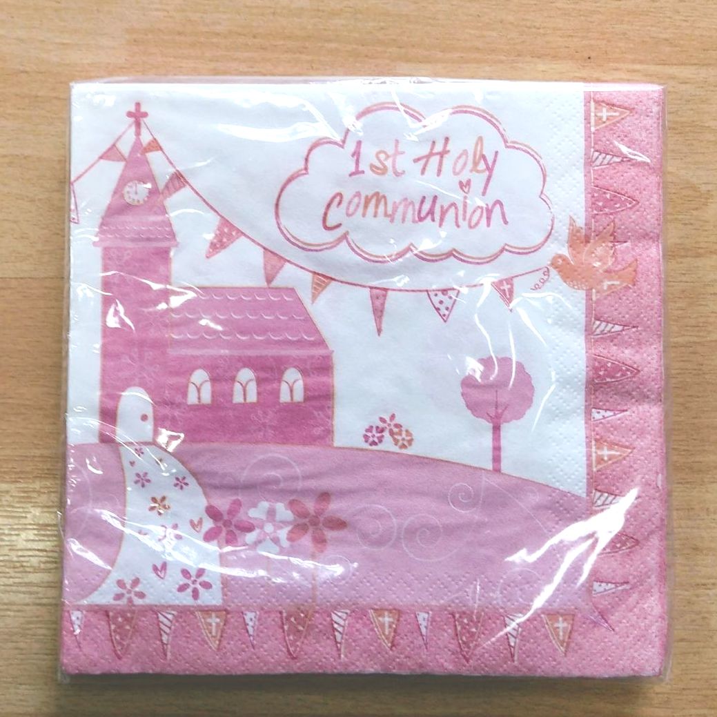 1st Holy Communion Napkins (Pink Girl)