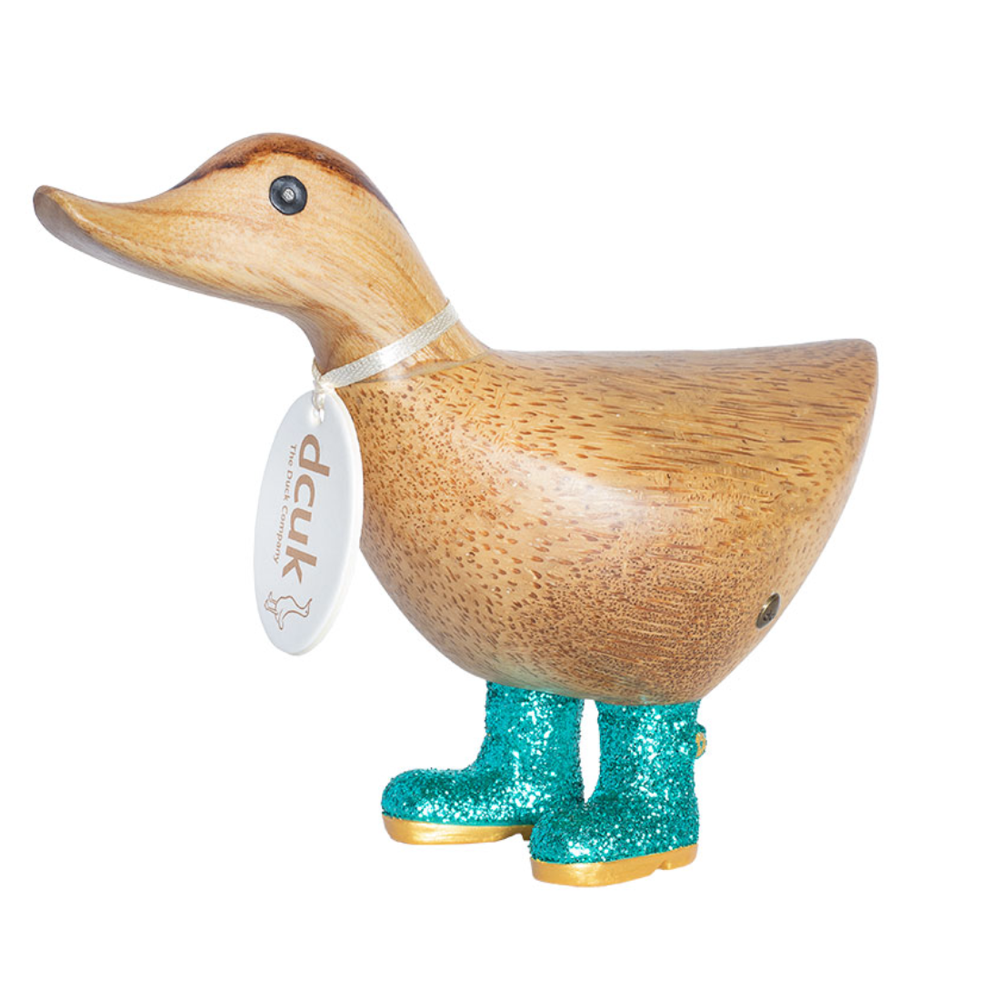 Disco Ducky with Sparkly Aqua Welly Boots