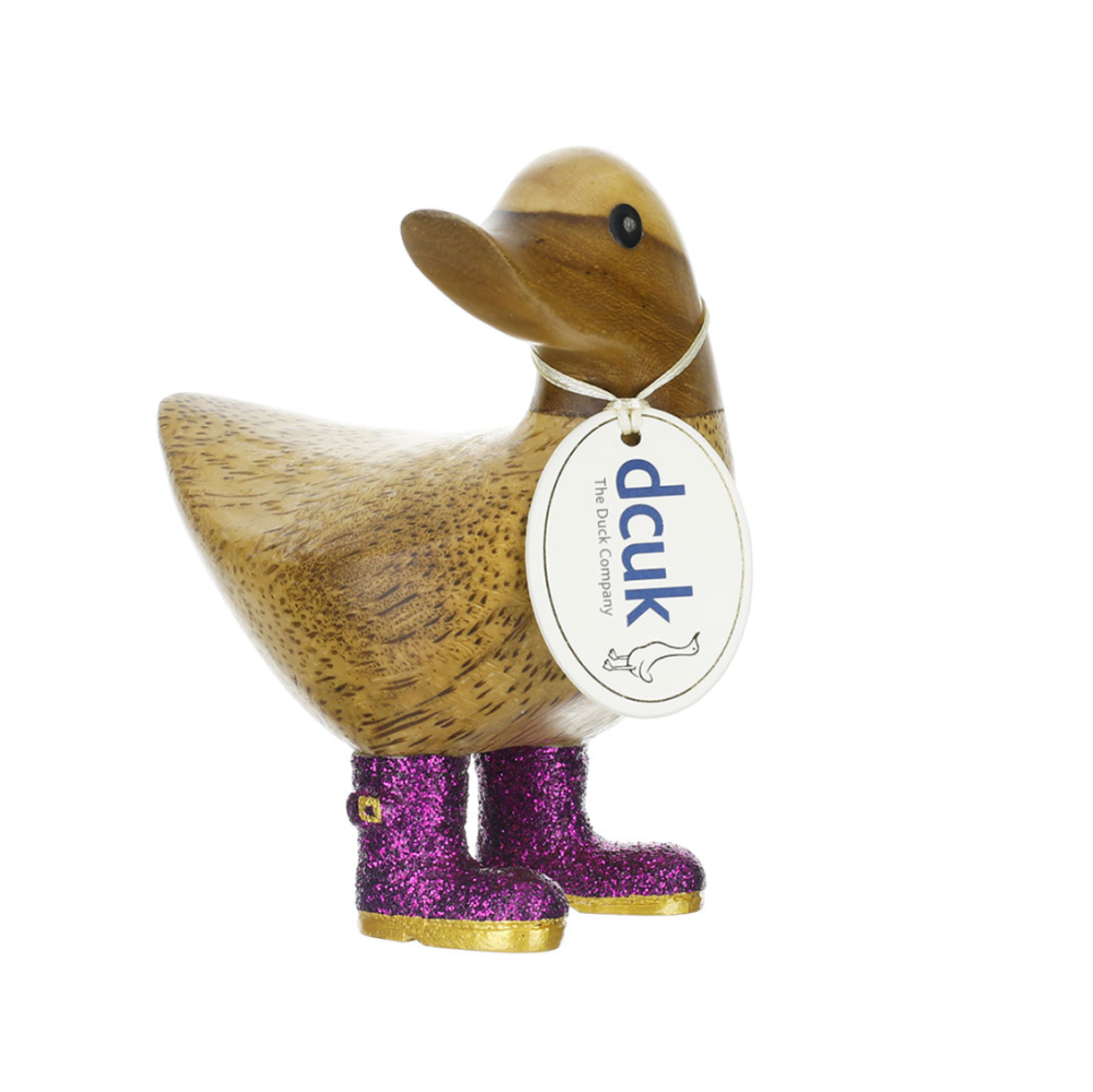 Disco Ducky with Sparkly Purple Welly Boots
