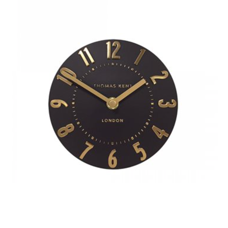 6" Mulberry Mantel Clock Onyx
