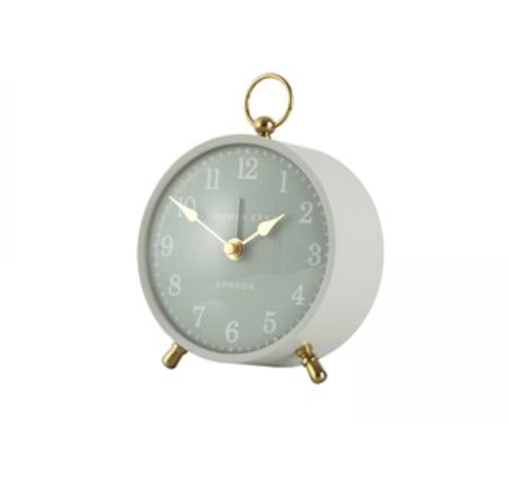 4" Wren Alarm Mantel Clock Pearl