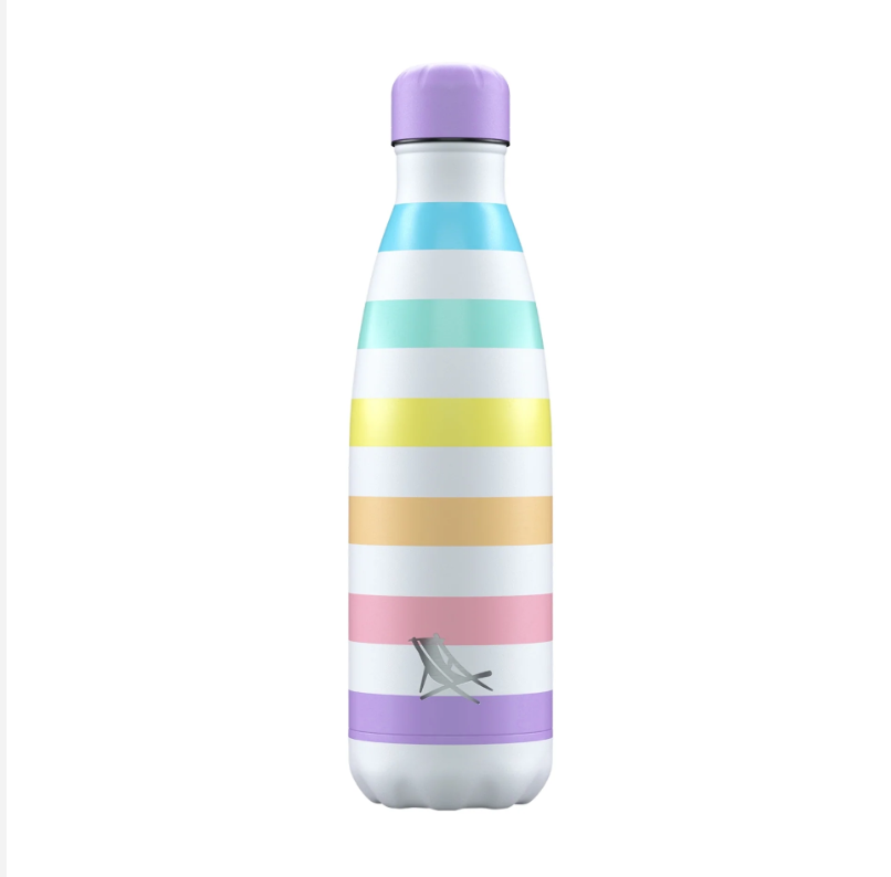 Chilly's 500ml Bottle- D&B Unicorn Waves (Multi-coloured Stripe)