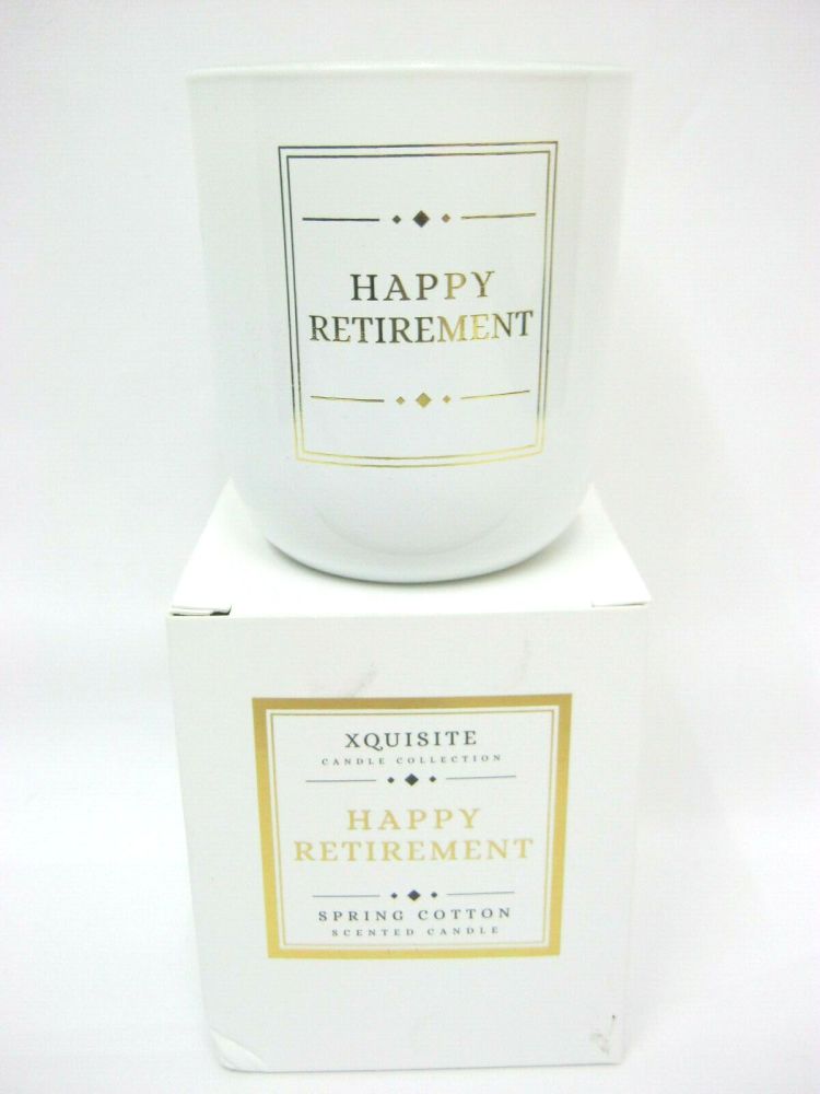 Happy Retirement Candle- Spring Cotton