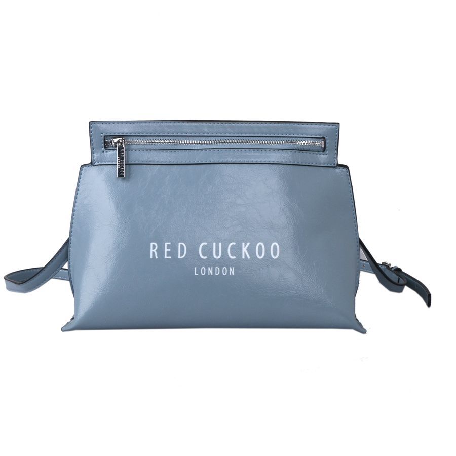 Red Cuckoo- Blue Zip Fastening Cross Body Handbag
