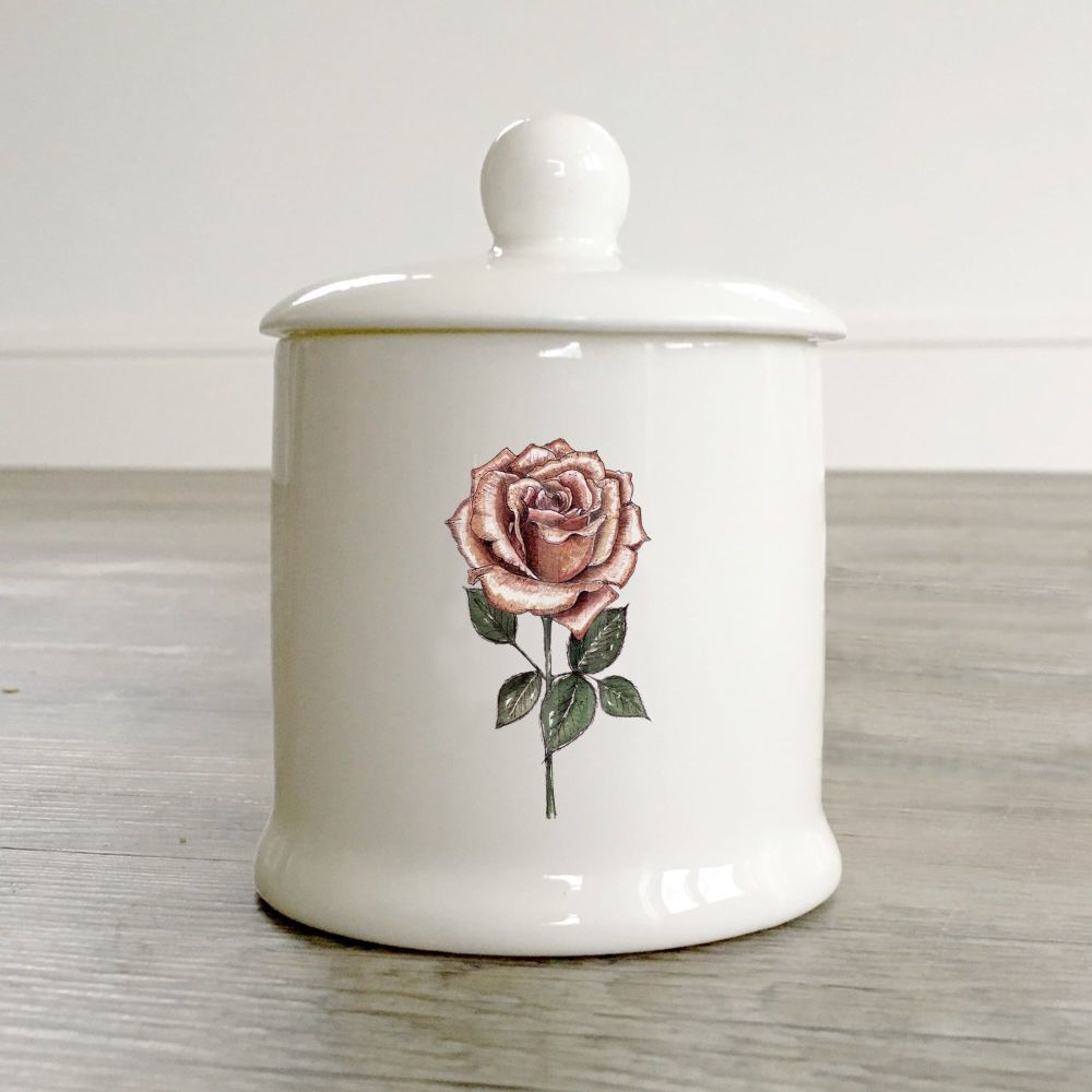 Rose Sugar & Condiment Pot in a Gift Box