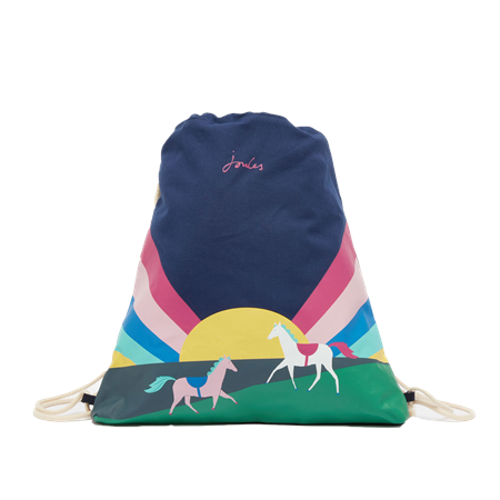 Blue Horse Unicorn Drawstring Bag