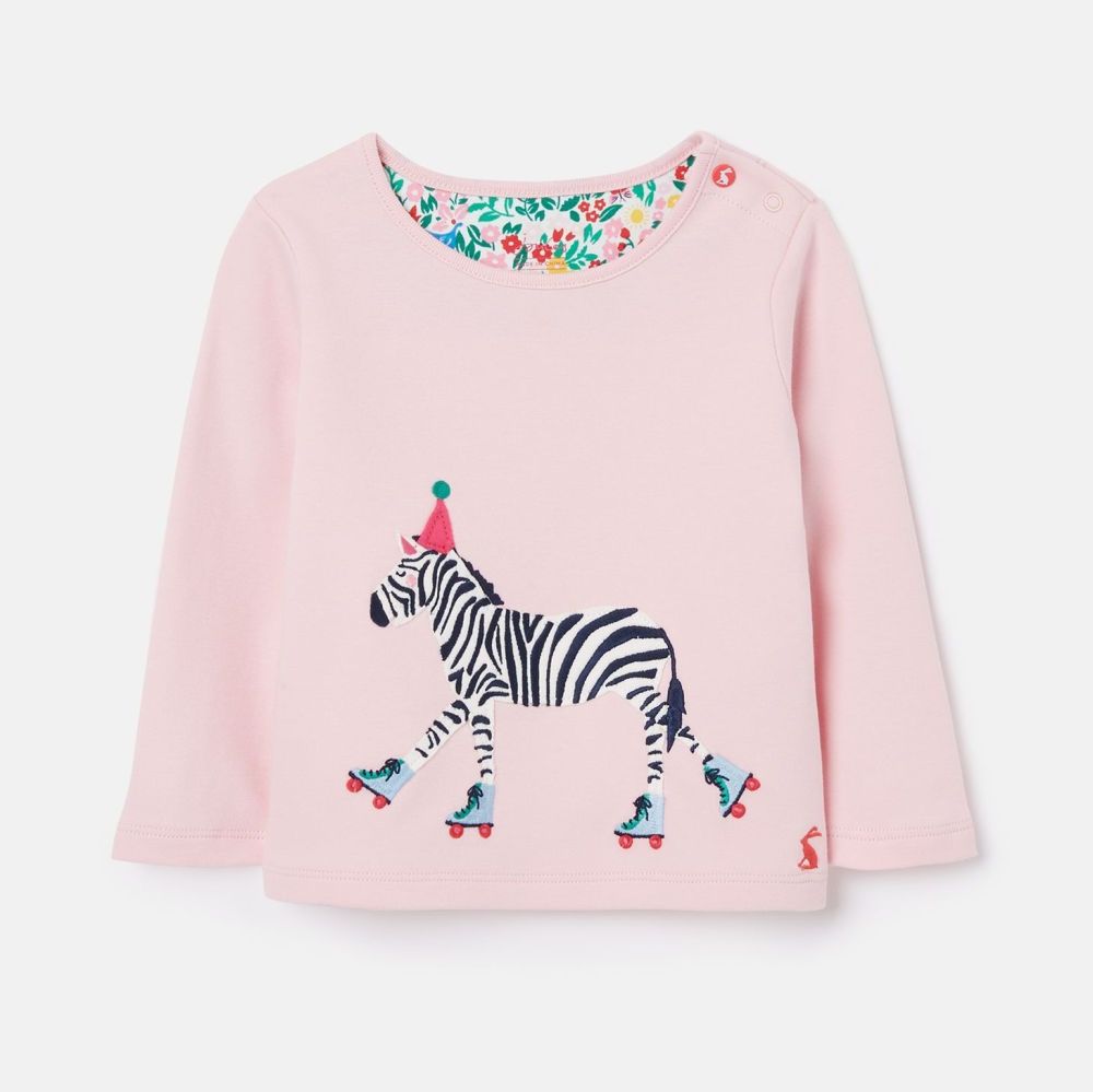 Tate Artwork Long Sleeve T-Shirt- Zebra Pink- Size18-24 mths