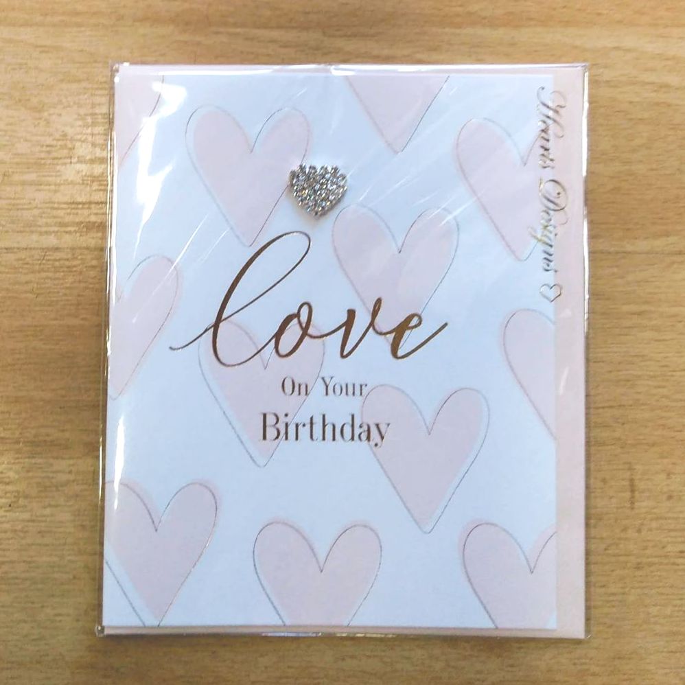 Birthday Card- Silver Heart
