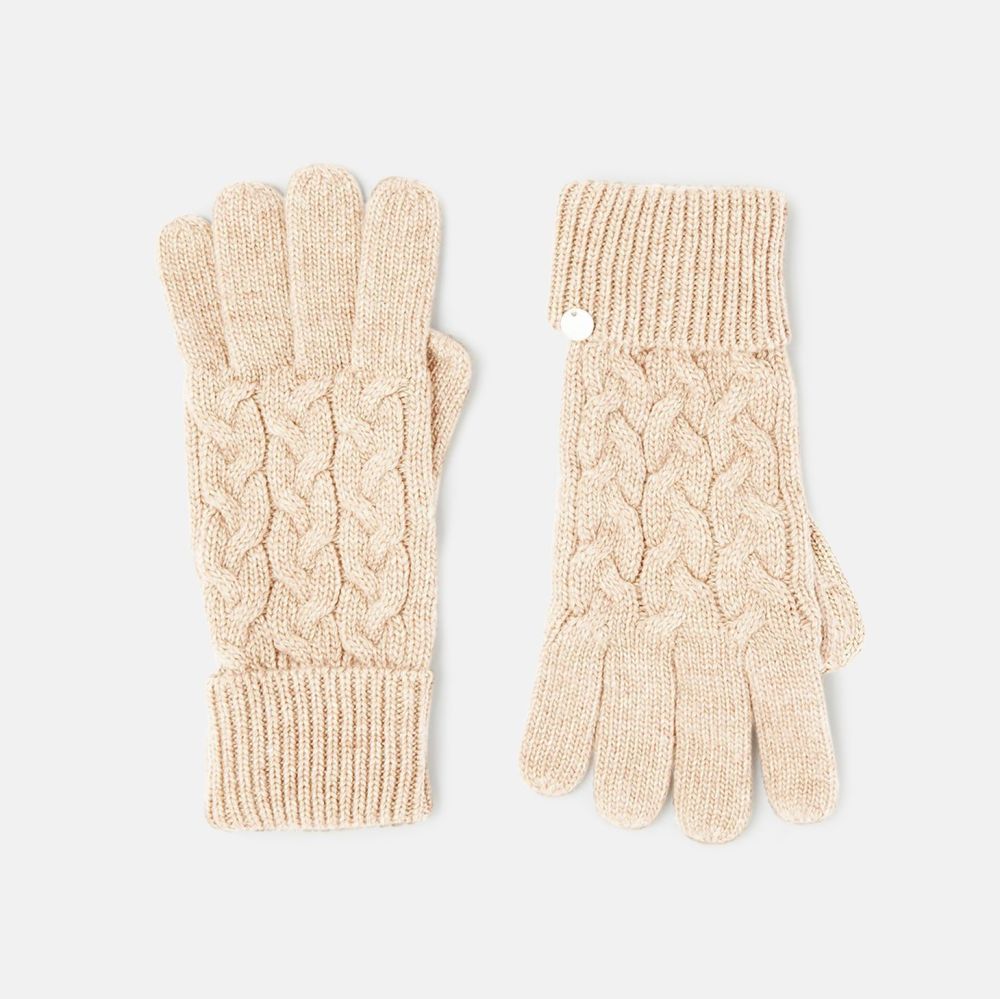 Elena Cable Gloves- Oat