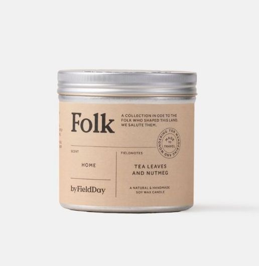 Folk Tin Candle- Home