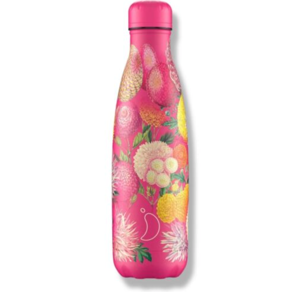 Chilly's 500ml Bottle- Floral Pink Pompoms