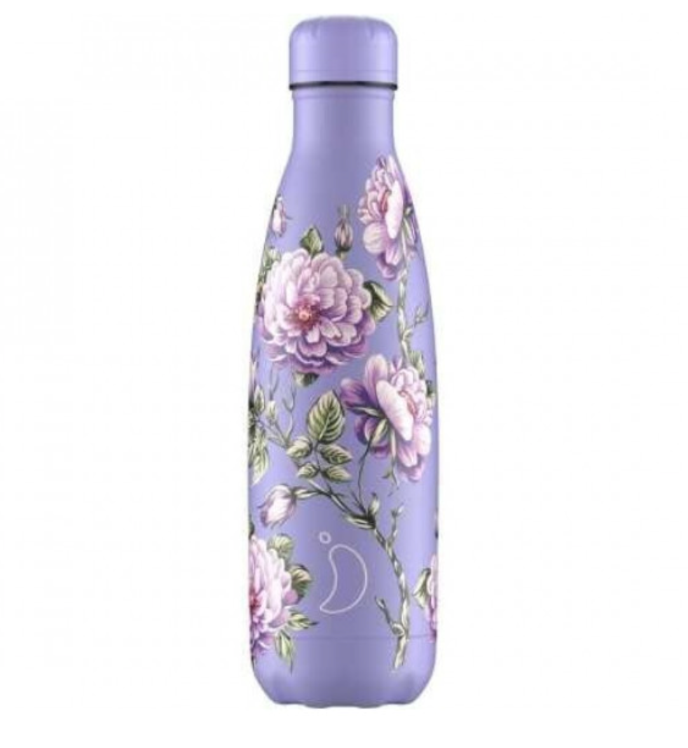 Chilly's Bottle 500ml- Floral Violet Roses