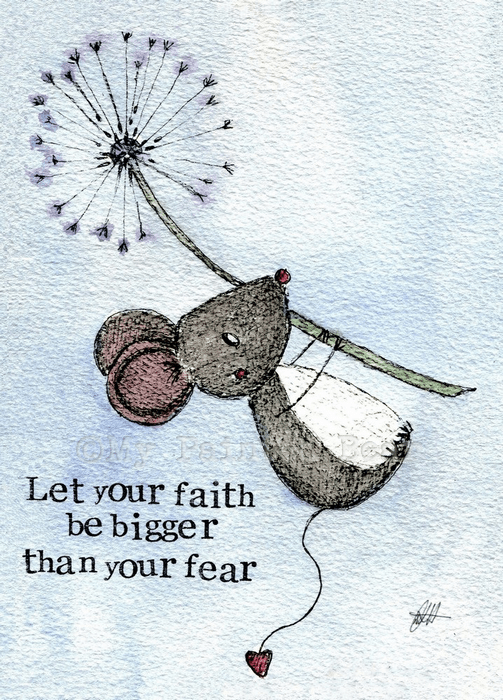 Faith bigger than fear- Framed Print (grey)
