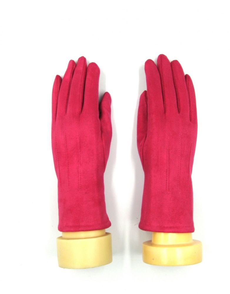 Plain Three Lines Gloves-  Fuchsia Pink