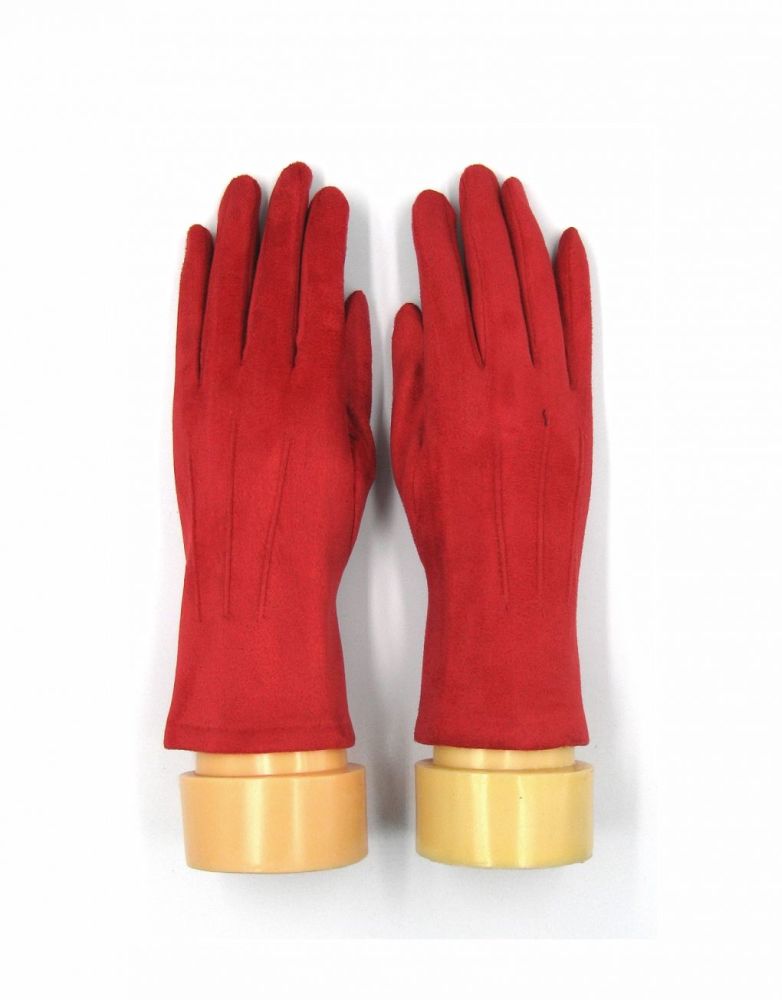 Plain Three Lines Gloves - Red