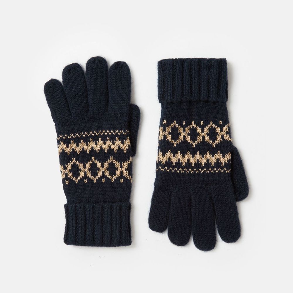 Shetland Fairisle Gloves- Navy