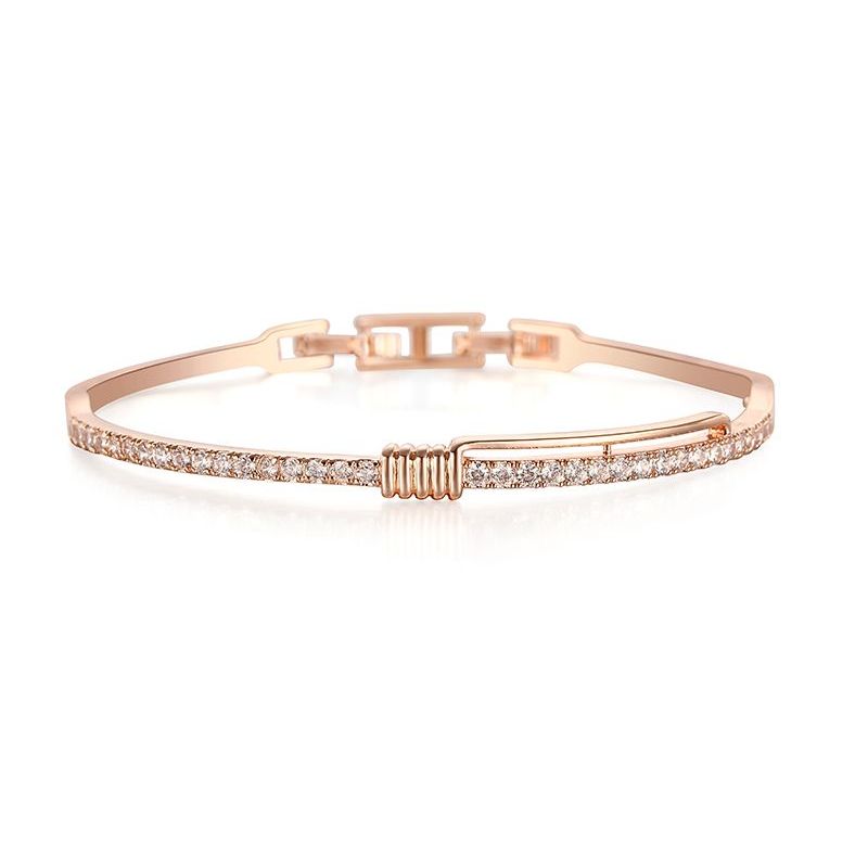 Rose Gold Bangle with jewelled front