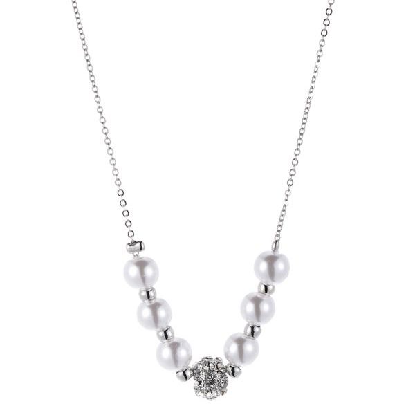 Silver Fine Necklace with pearls