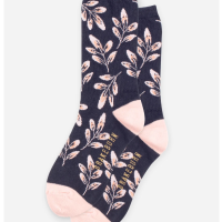 Autumn Breeze Socks- Navy Floral