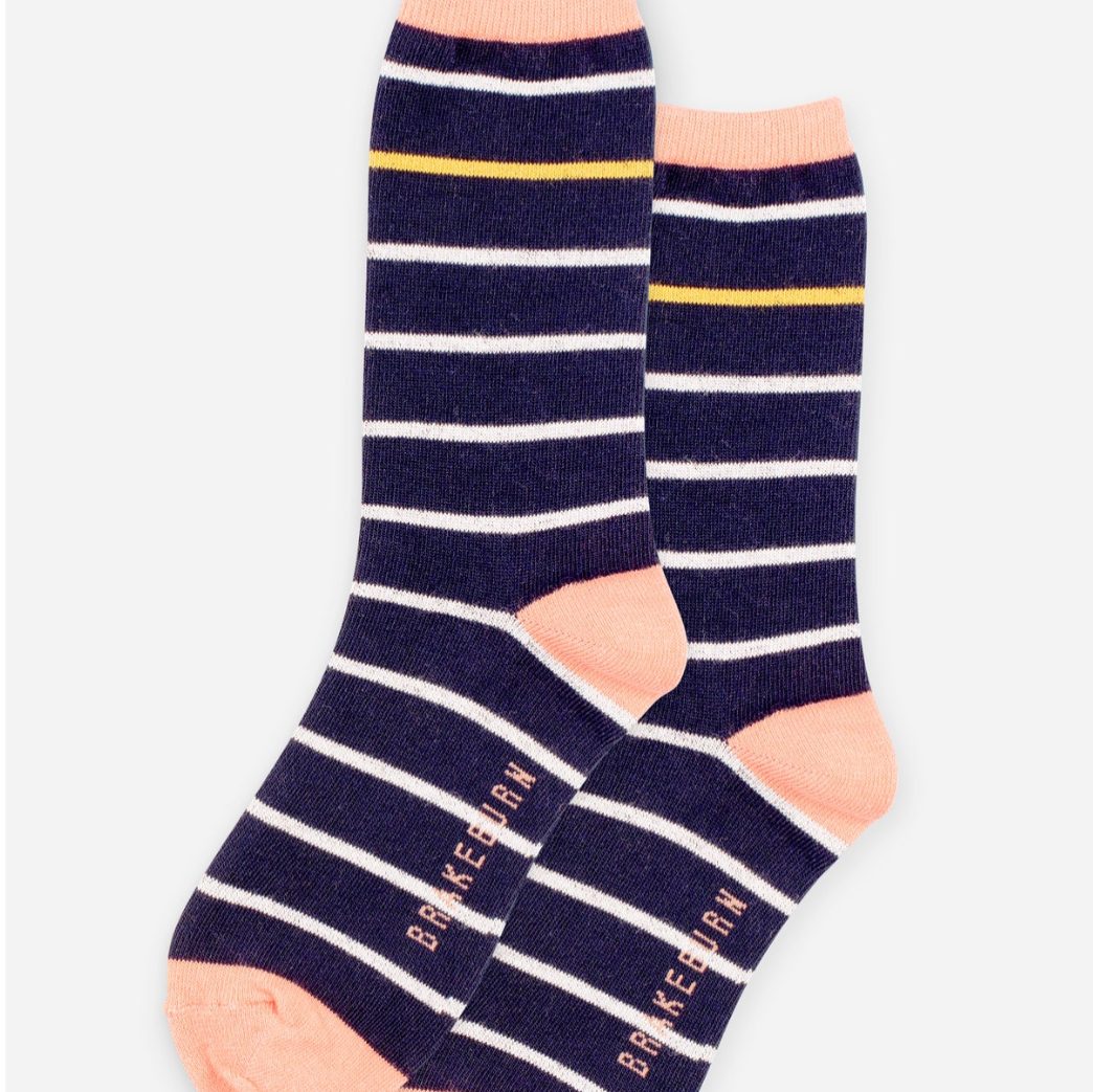 Pop Stripe Socks- Navy