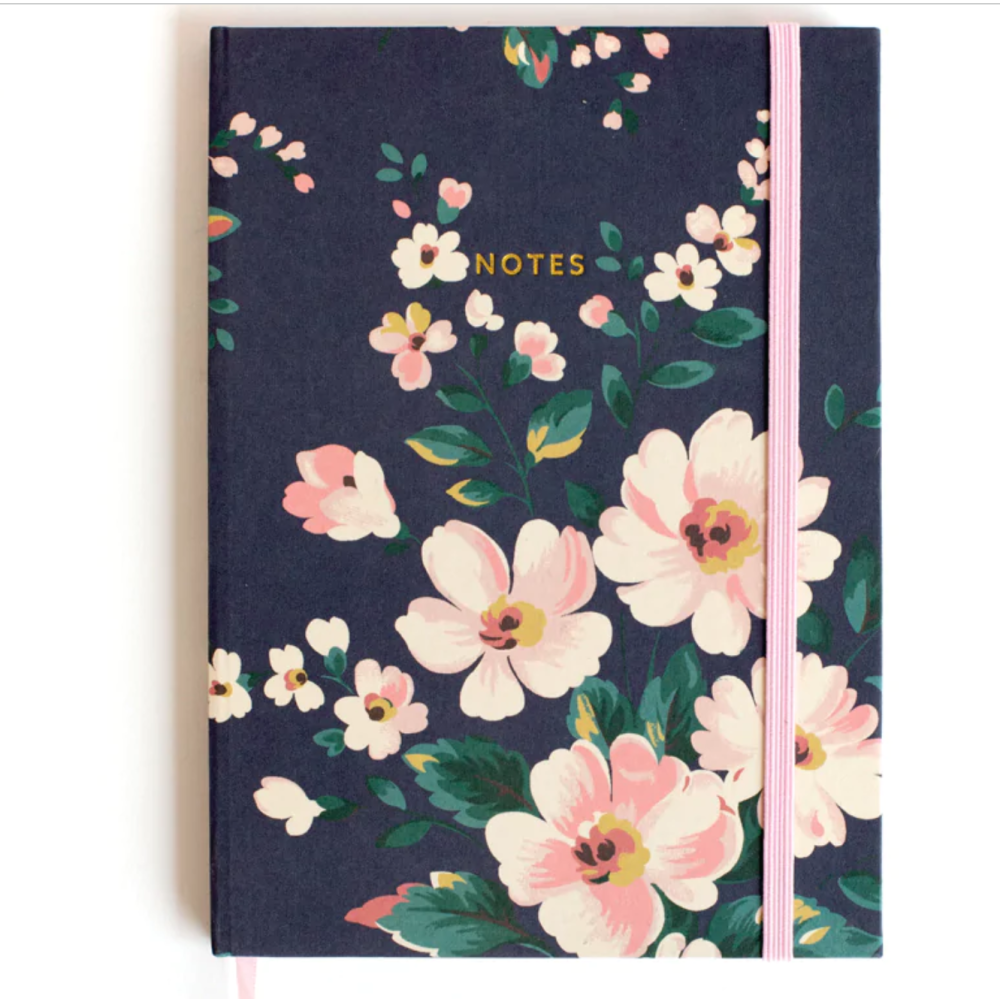 Autumn Navy Floral Clothbound Notebook A5
