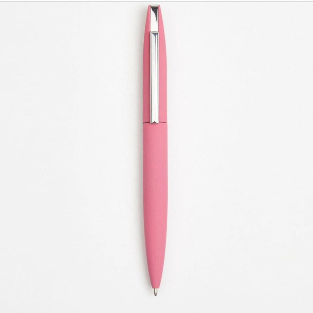 Contrasting Soft Touch Blade Ball Pen- Pink