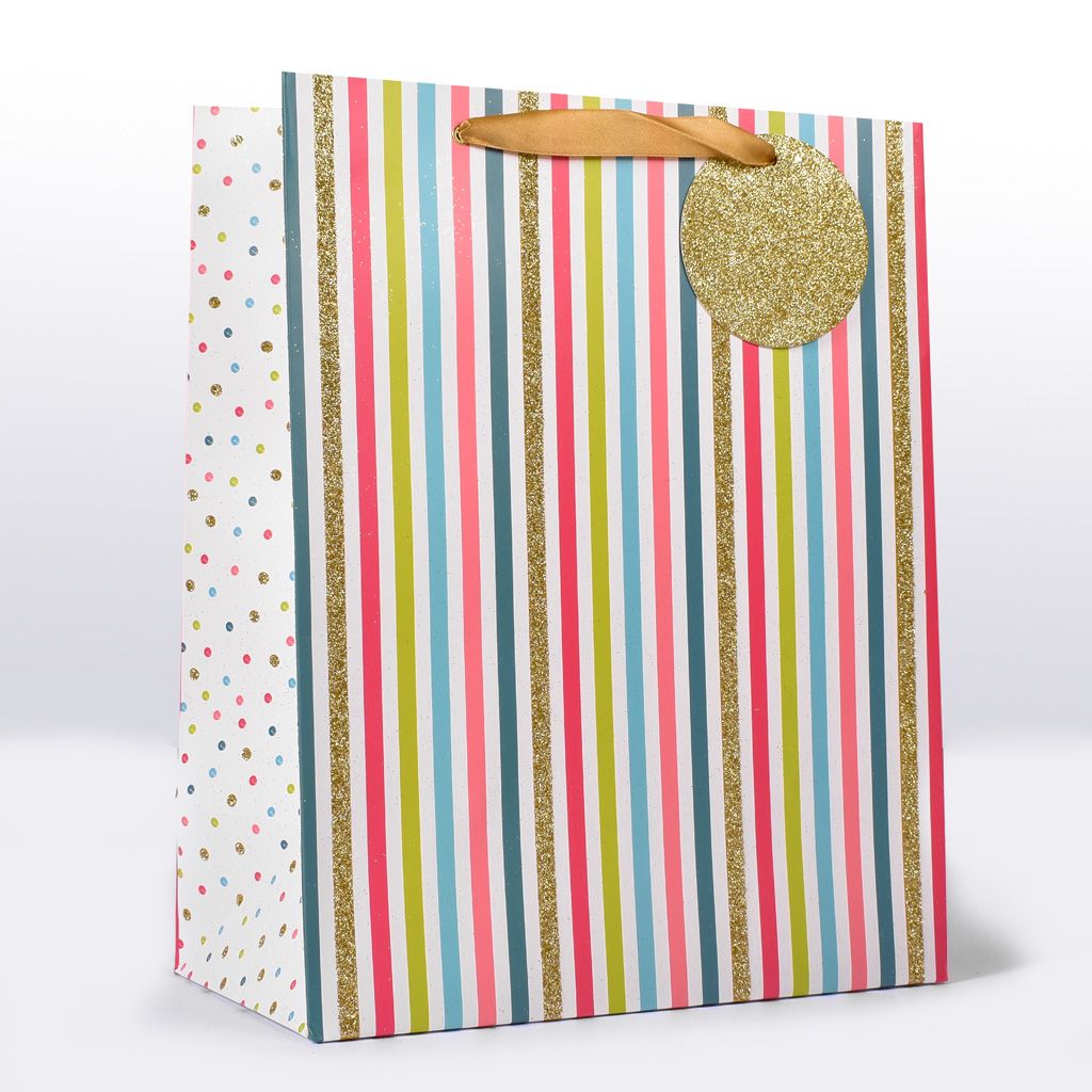 Multi-coloured Stripe Gift Bag (Small)