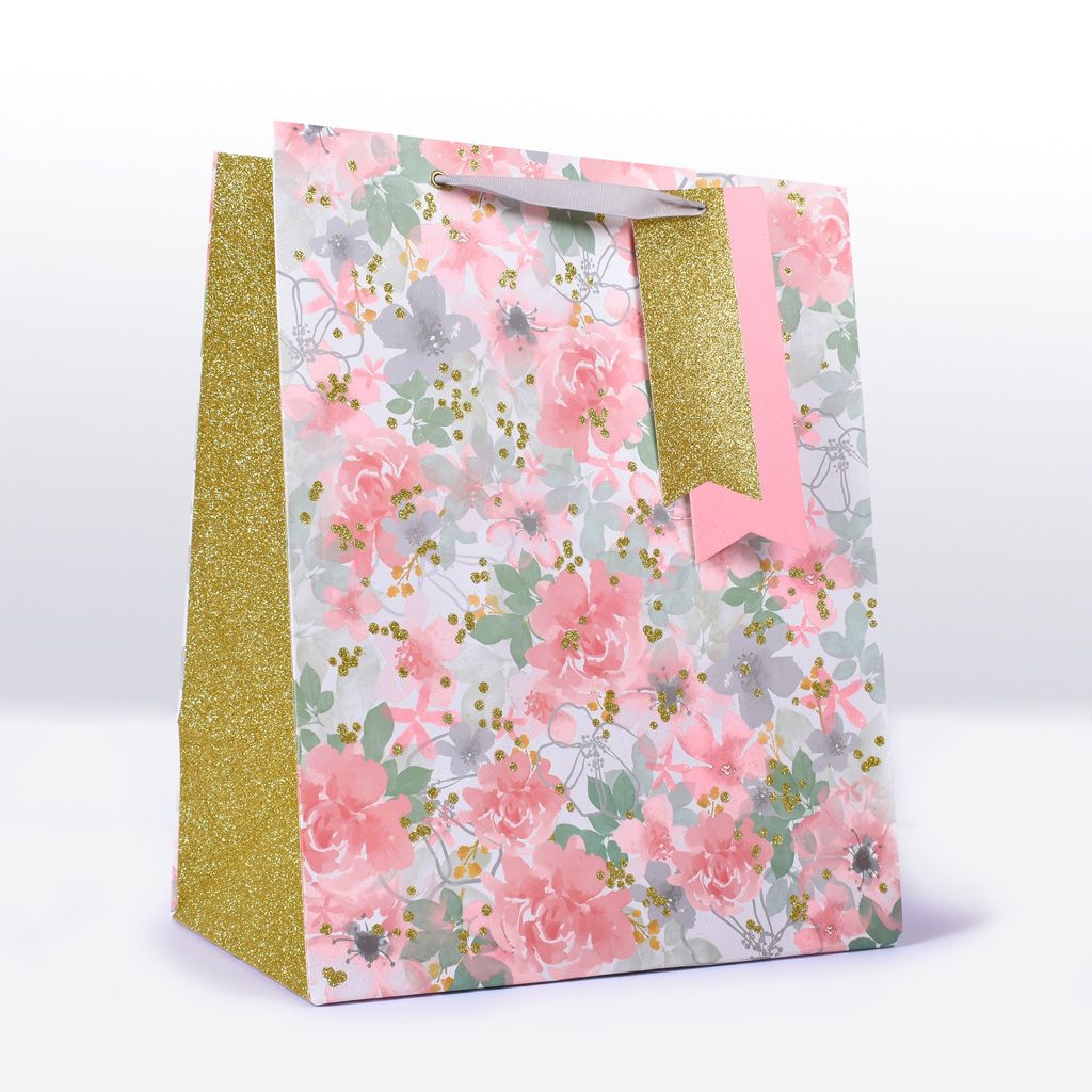 Pink Floral Gift Bag (Medium)