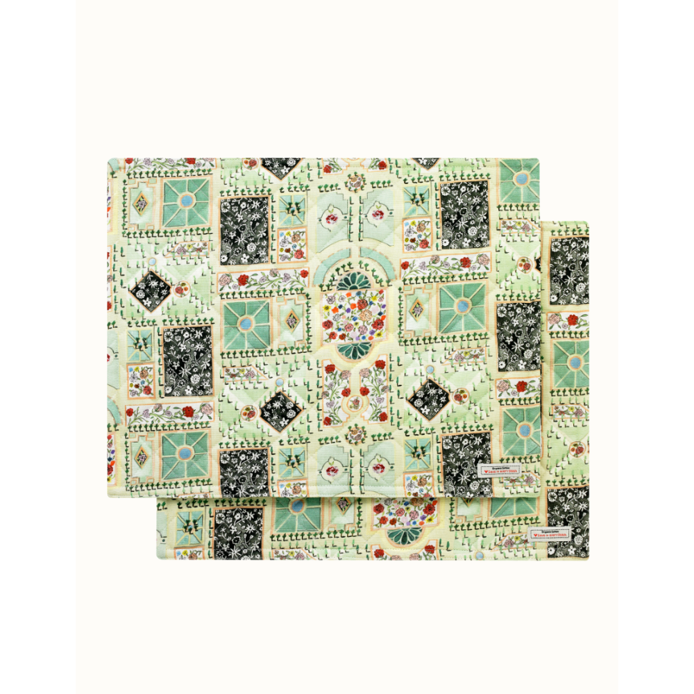 Down The Garden Path Set Of 2 Quilted Cotton Placemats