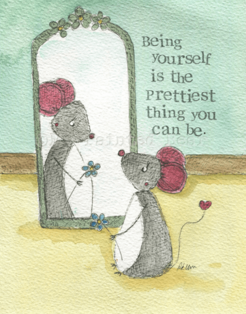 Being yourself is the prettiest thing you can be- Framed Print (grey)