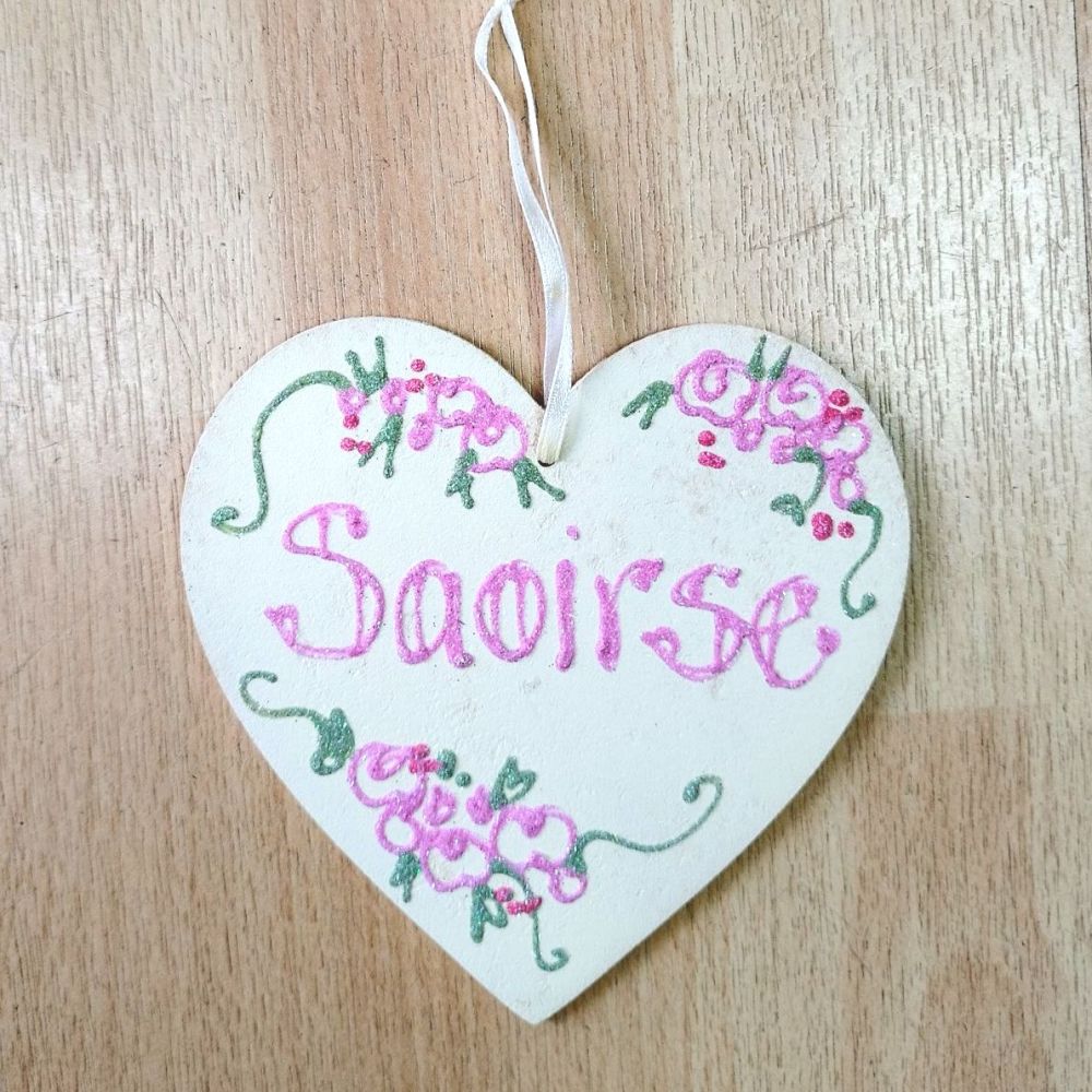 Saoirse- Personalised Wooden Heart