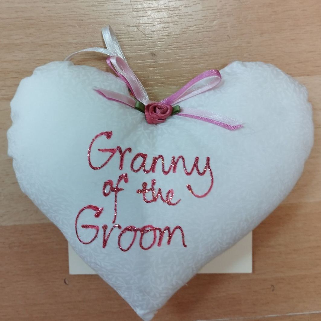 Granny of the Groom Heart Cushion