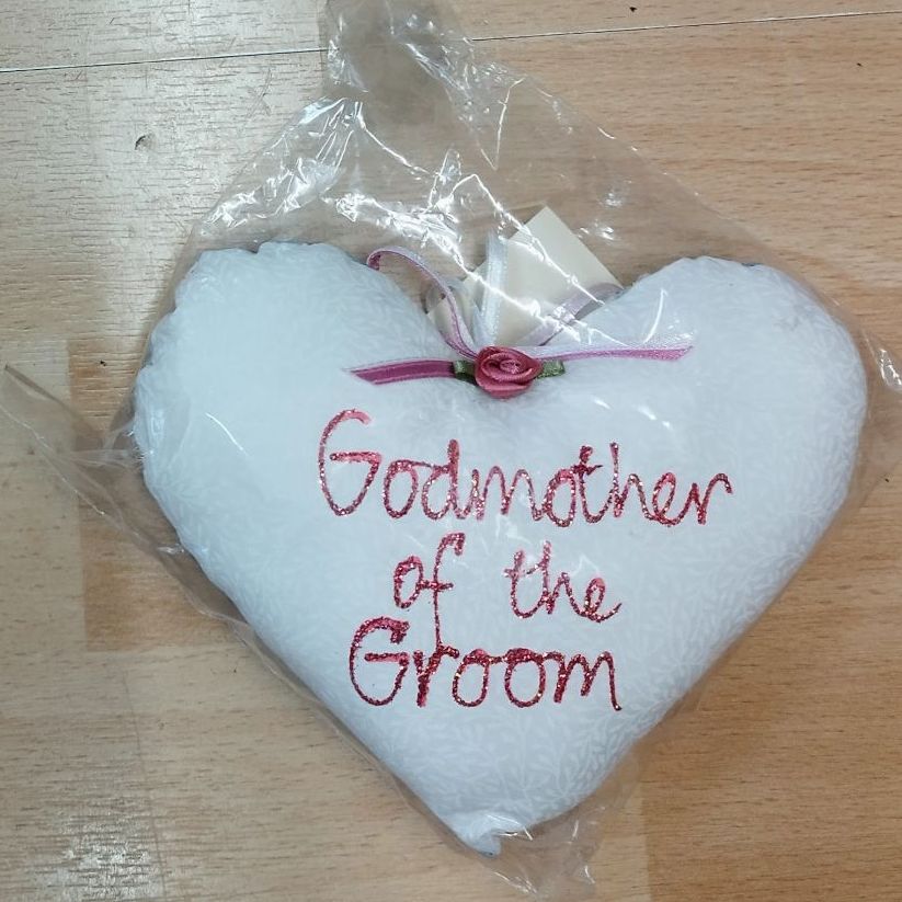 Godmother of the Groom Heart Cushion